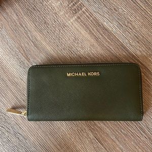 Like new, olive green Michael Kors Wallet
